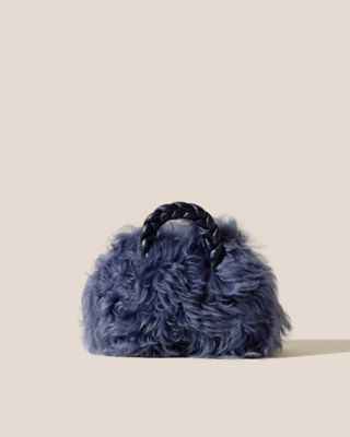 HEREU Bombon Long Hair ダークブルー バッグ ハンドバック Bombon Long Hair Shearling